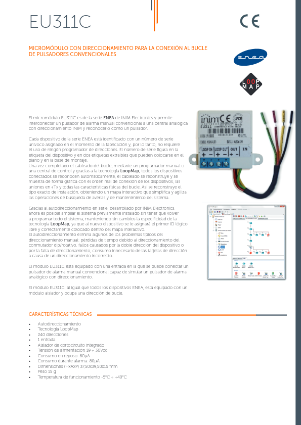 EU311C - Ficha Técnica Inim