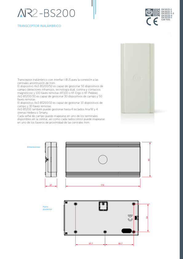 AIR2-BS200-10(50) - Ficha Técnica Inim