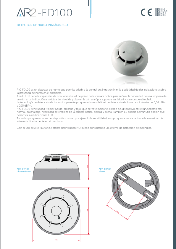 AIR2-FD100 - Ficha Técnica Inim