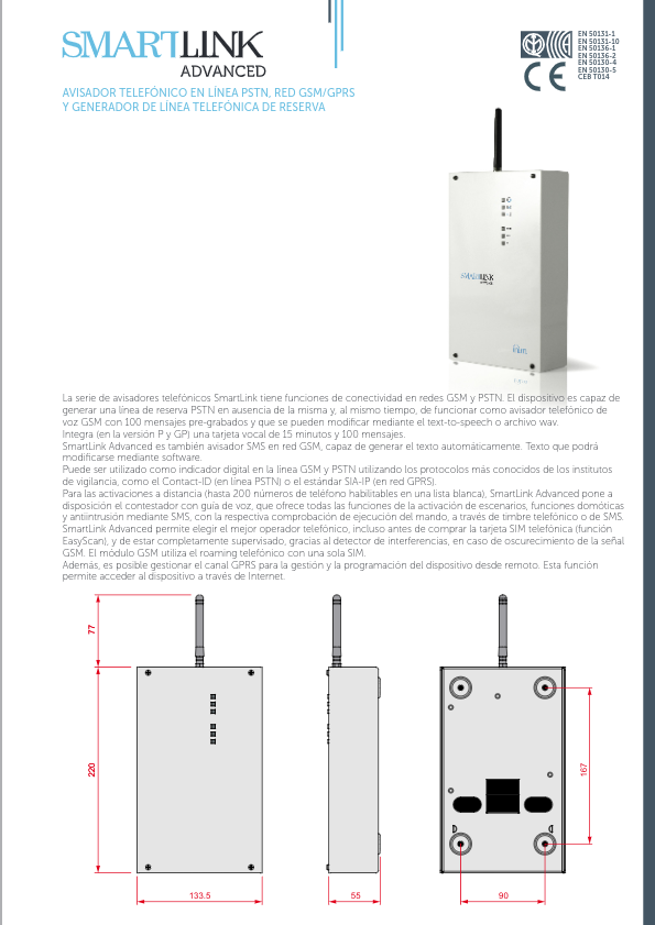 SMARTLINK-G-ADVANCED - Ficha Técnica Inim