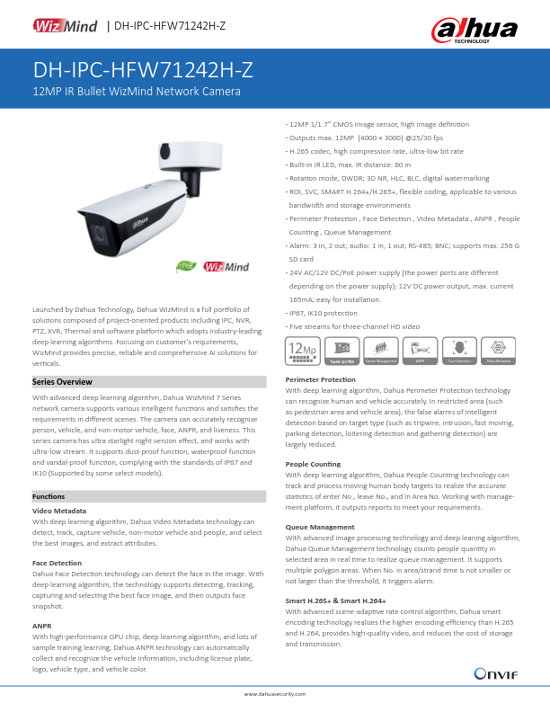 IPC-HFW71242H-Z - Ficha Técnica Dahua