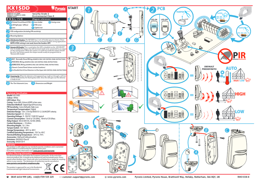 KX15DD - Manual de Instalación Pyronix
