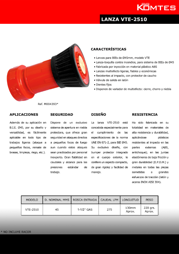 VTE2510 - Ficha Técnica Extinción