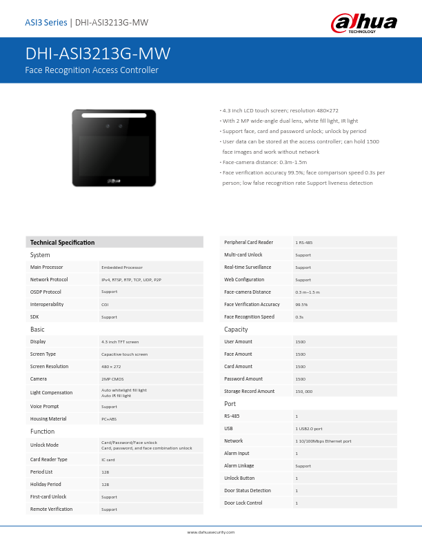 ASI3213G-MW - Ficha Técnica Dahua