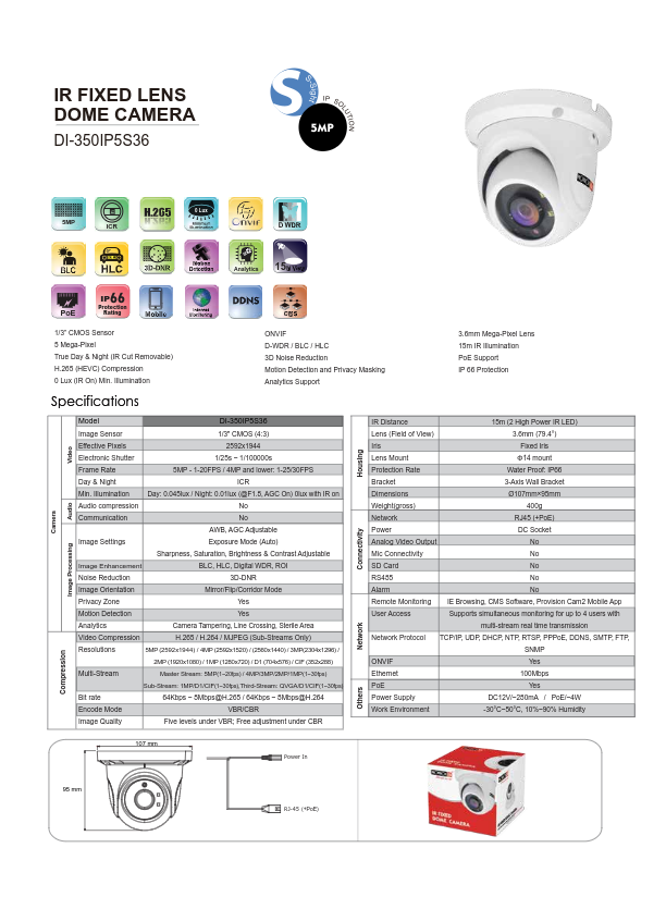 DI-350IP5S36 - Ficha Técnica Provision