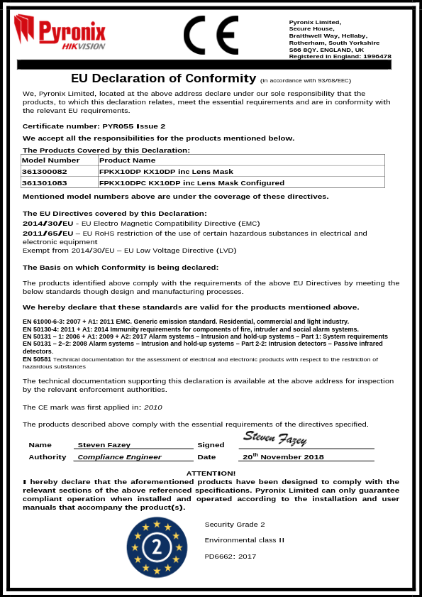 KX10DP - Certificado CE