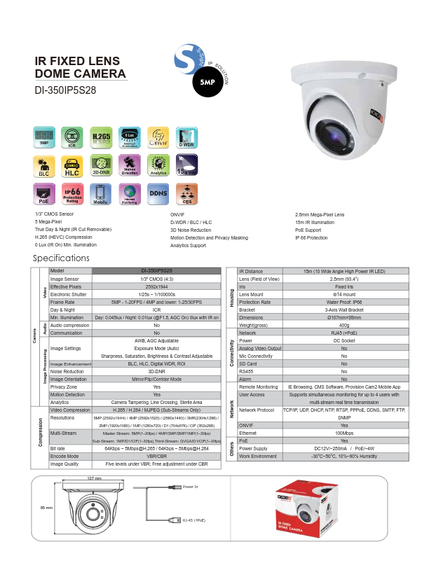 DI-350IP5S28 - Ficha Técnica Provision