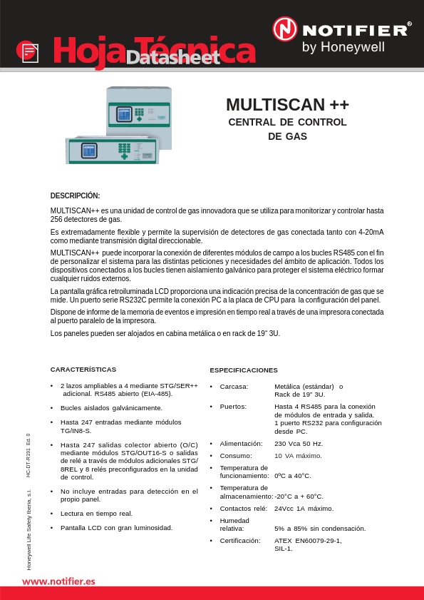 STMTS-S1-128B - Ficha Técnica Notifier