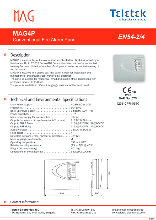 MAG4P - Ficha Técnica Teletek