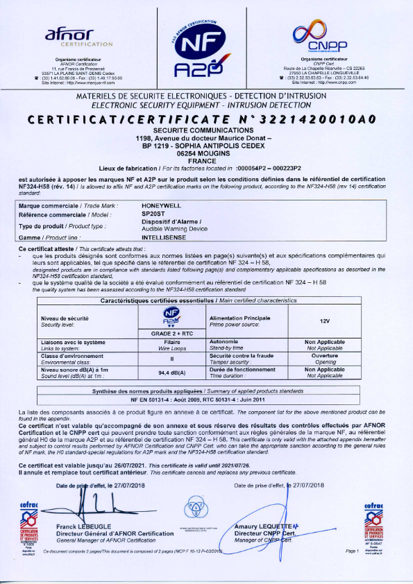 SP20ST - Certificado CE
