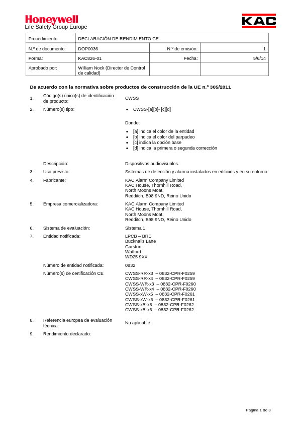 CWSS-RW-S5 - Certificado DoP