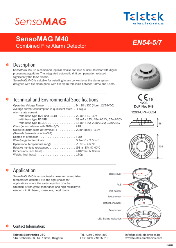 SENSOMAG-M40 - Ficha Técnica Teletek