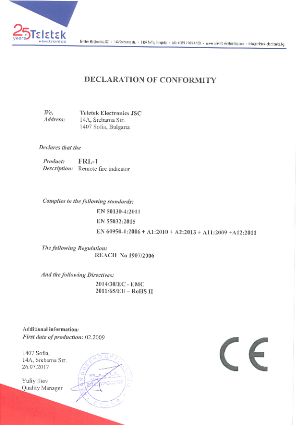 FRL-1 - Certificado CE