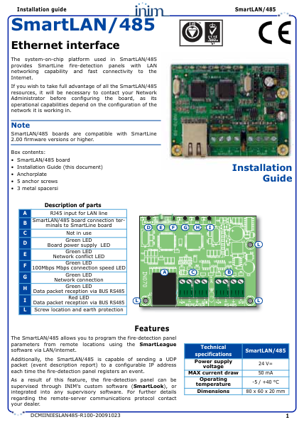 SMARTLAN-485 - Manual de Instalación