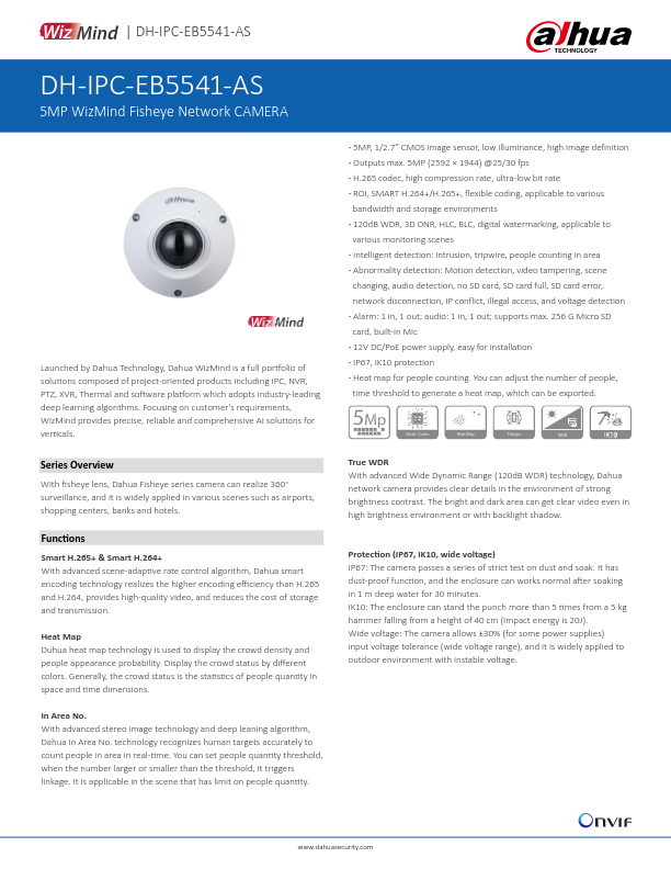 IPC-EB5541-AS - Ficha Técnica Dahua