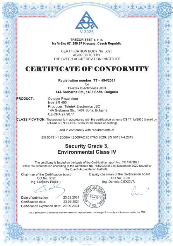 SR400 - Septiembre 2024 - Certificado Grado 3