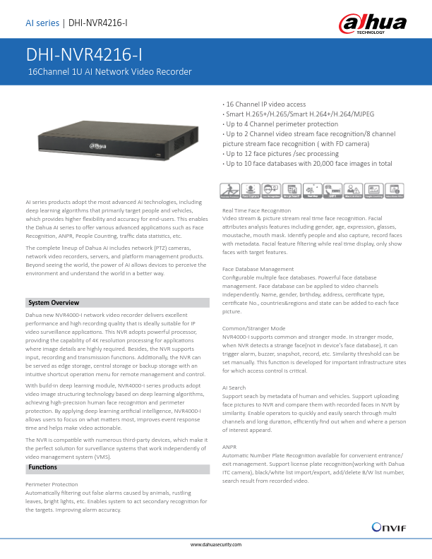 NVR4216-I - Ficha Técnica Dahua